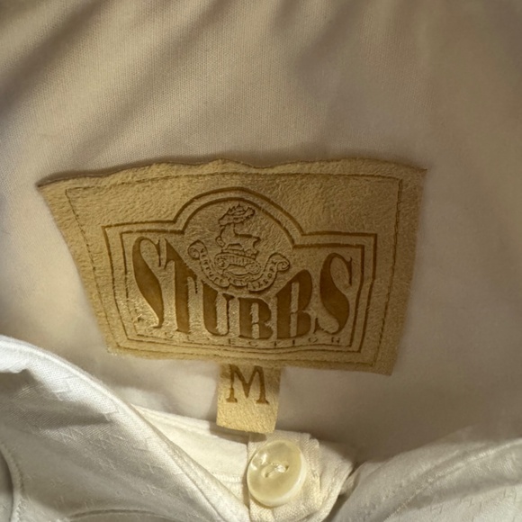 Men's Stubbs Western White ZigZag Beer Barrel Button French Cuff Shirt Size M NW - Picture 10 of 12
